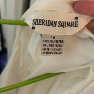 white beach coverup/ business casual top